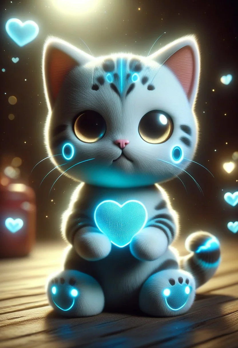 a super cute sci-fi bioluminescent cat, ral-smlvltnpls, ng_deepnegative_v1_75t