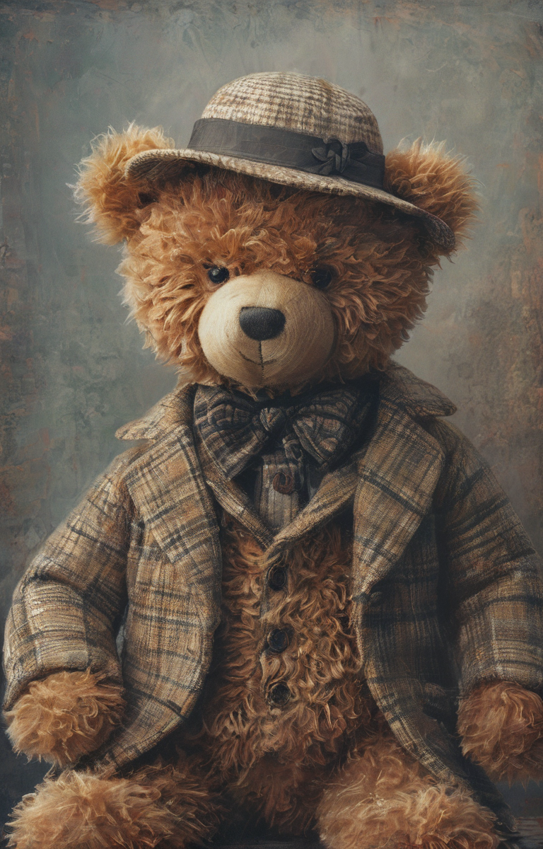 masterpiece,best quality,<lora:tbh37-sdxl:0.9>,illustration,teddy bear, portrait of noble man