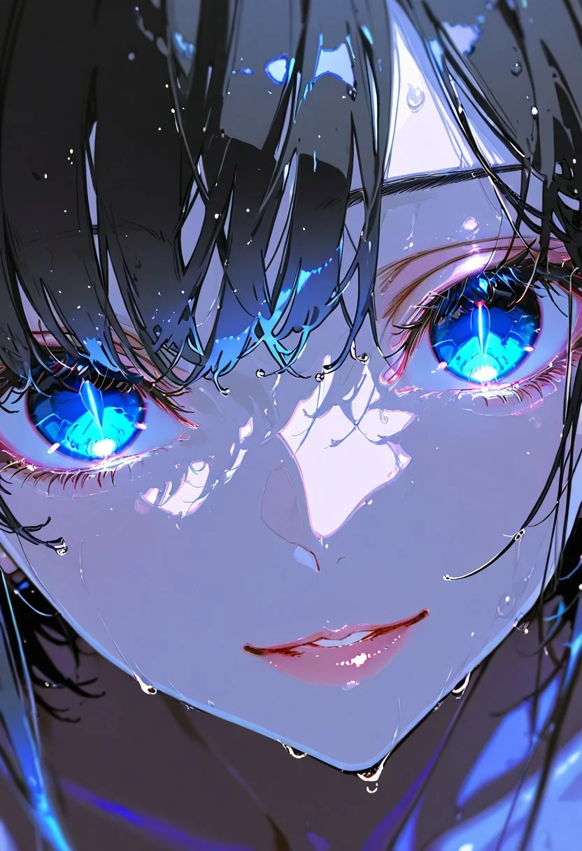masterpiece, best quality, good quality, newest, highres, absurdres, uncensored,
BREAK
detail background, very awa, absolutely eye-catching, (beautiful face),
BREAK
amazing quality, best quality, ultra-detailed, 8K, illustration, CG, ultra-detailed-eyes, cute girl, eyelashes
BREAK
(sexy, slutty, hot, aroused) (only girl, solo foucus)
BREAK
parted lips, puffy lips, smile, seductive expression, wet hair, wet, from above, blurry foreground,
BREAK
perfect composition, solo, 1girl, extreme eye close up, eye focus, eye reflection, wide eyed, eyelashes, blank stare, (looking at viewer), eye focus, light smile
BREAK
professional lighting, , Photorealistic, source_real, 8k, night, blurry background, sharp focus, (extreme close:2.0), blue eyes, glowing eyes, slit pupils, black hair, perfect nose,
(by yoneyama mai, rolua, roitz \( roitz \):1.25), colored lines, (ONE EYE FOCUS)