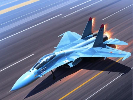 <lora:Su-27_Illustrious:1.1>,su-27 fighter jet, (bright yellow:1.4), racing livery covered in sponsor decals, high‑speed pass over city circuit, motion blur, sunlit heat haze, vivid color pop, dynamic angle, sport aviation vibe, photorealistic, masterpiece, best quality, amazing quality