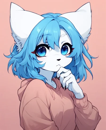 wolfychu, furry, furry female, blue hair, blue eyes, <lora:Wolfychu_Pony-000009:1>, score_9, score_8_up, score_7_up, score_6_up, score_5_up, score_4_up,