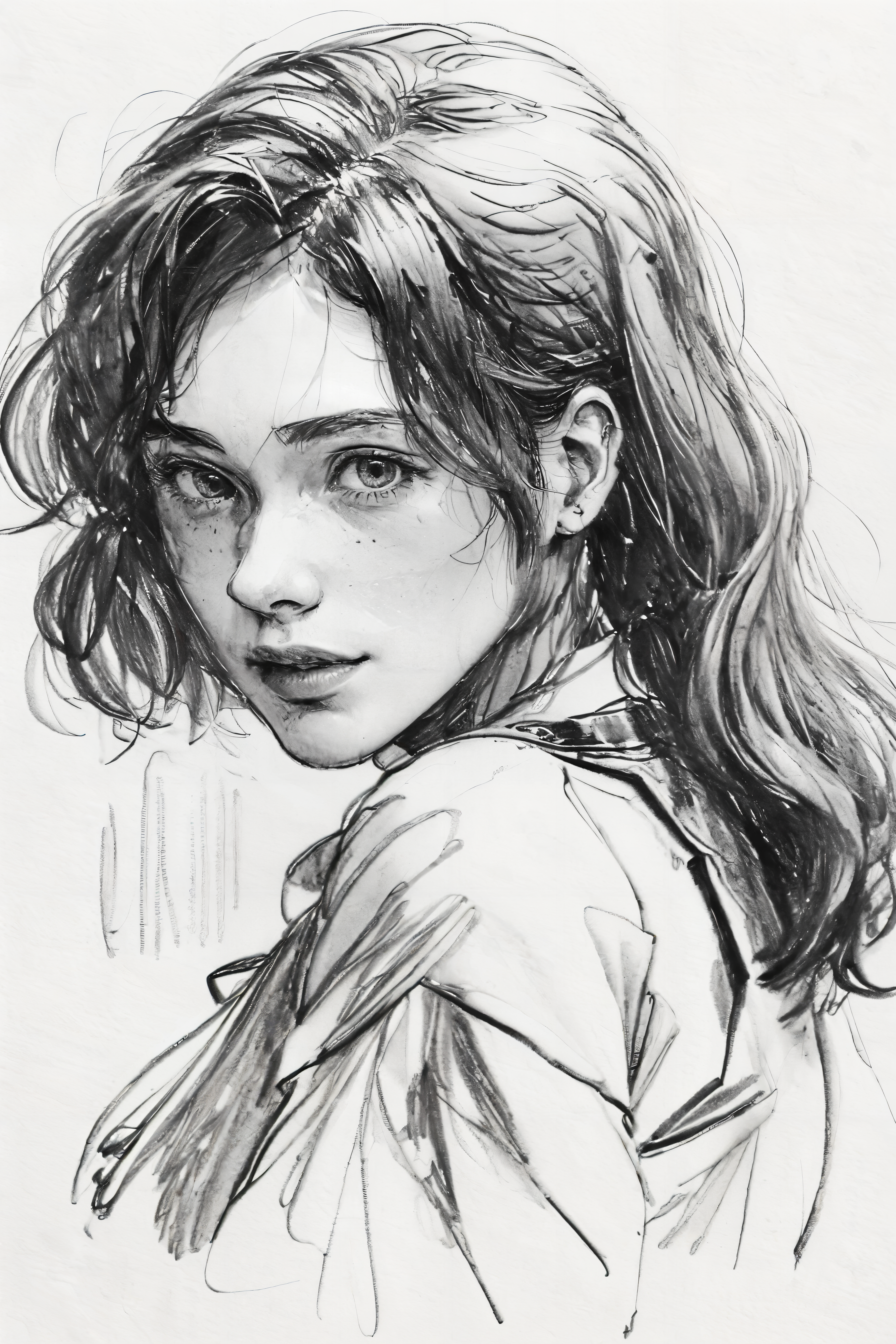 best quality, masterpiece, monochrome, traditional media, sketch, ACUElise,  <lora:Sketch_20230919203655:0.7> <lora:ACUElise:0.9>