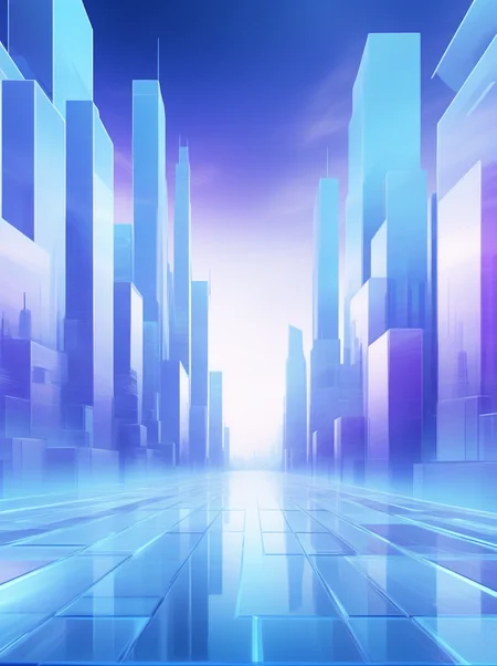 master piece, high quality, futuristic city, streamlined, neon, light blue and light purple, glass texture,J_background