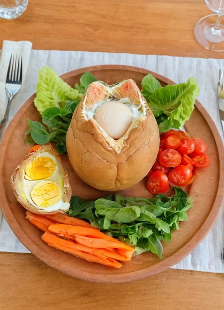 the xenoegg meal, wooden table, plate, vegetables, salad, fancy, cutlery
<lora:Xenomorph_Egg_SDXL:1> xenoegg