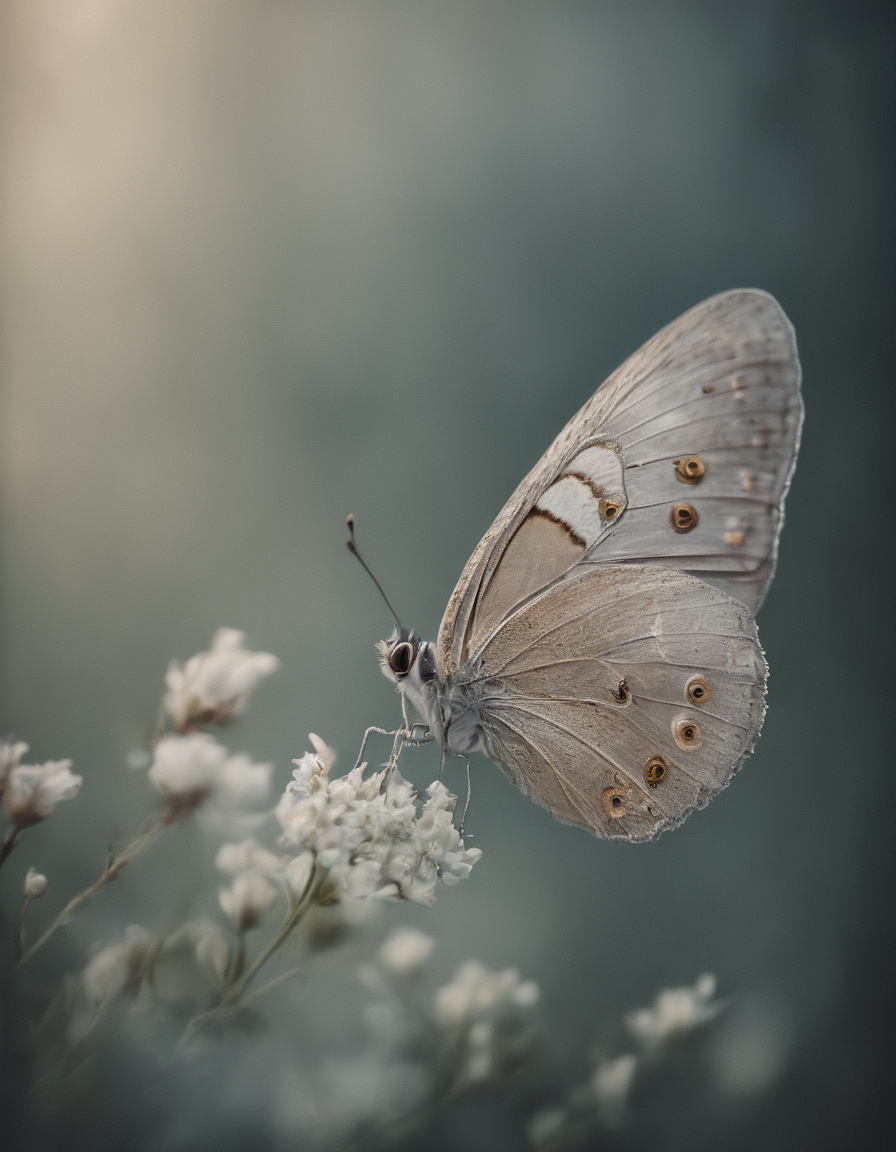 novuschroma74 style butterfly  photography with dreamy atmosphere and shallow depth of field <lora:novuschroma74 style:1>