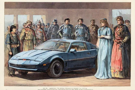 kitt1984 in vintage_illust style,<lora:kitt1984XL:0.8> <lora:vintage_illust:1>