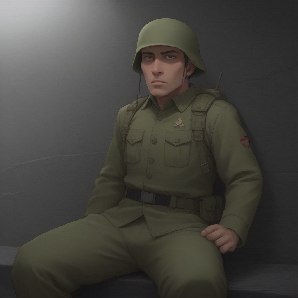 score_9, score_8_up, score_7_up, best quality, masterpiece, source_anime, zPDXL, zPDXL_xxx, BREAK
in city of ruin
1boy,  <lora:rebelsoldier:1>military uniform, rebelsoldier, green helmet