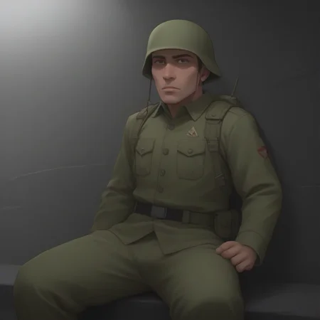score_9, score_8_up, score_7_up, best quality, masterpiece, source_anime, zPDXL, zPDXL_xxx, BREAK
in city of ruin
1boy, <lora:rebelsoldier:1>military uniform, rebelsoldier, green helmet