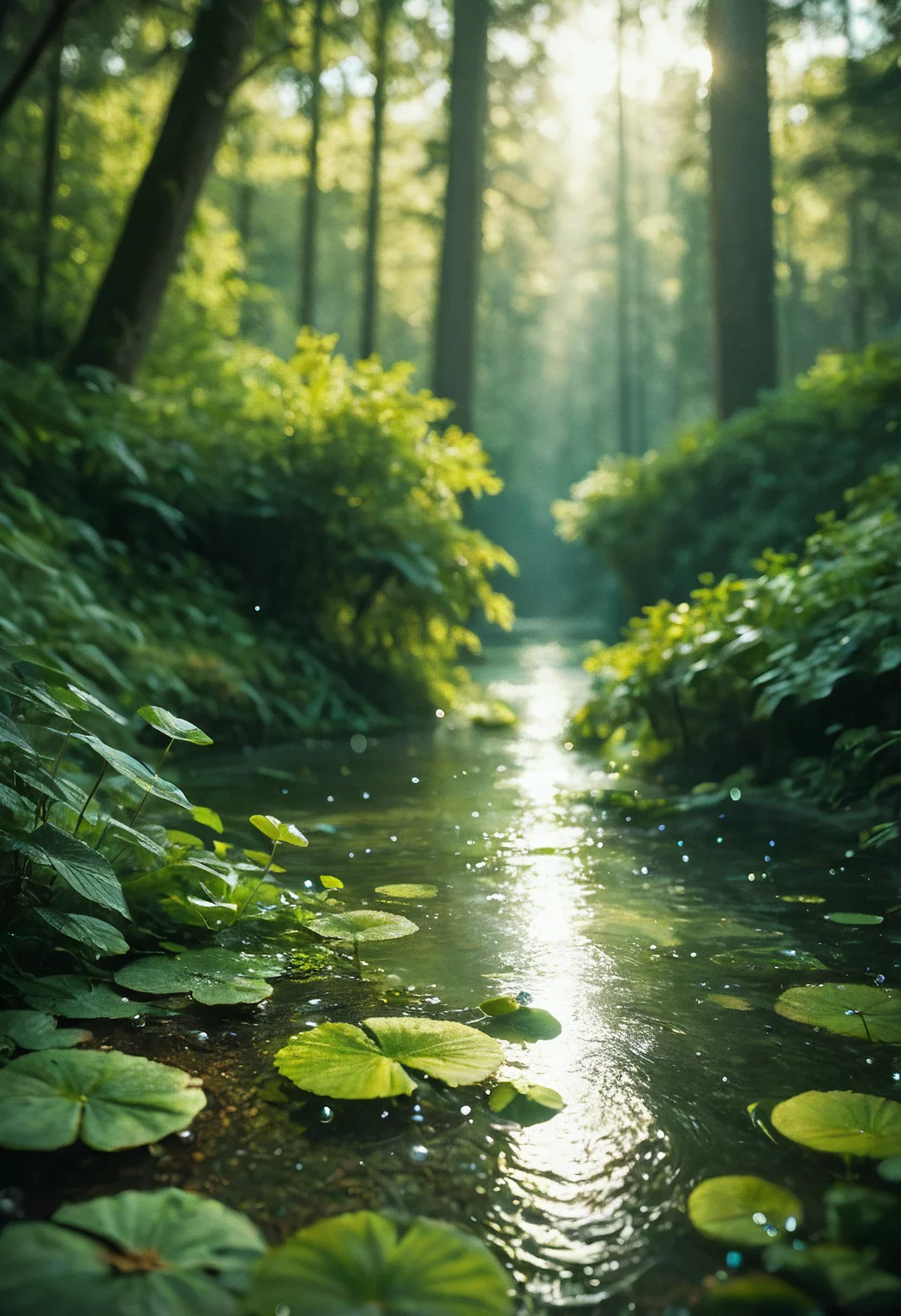 score_9, score_8_up, score_7_up, forest, plant close-up, water drops, highly detailed, film grain, DSLR photo, best quality, 85mm lens, shallow depth of field, soft lighting, highly detailed, cinematic composition, Product-View