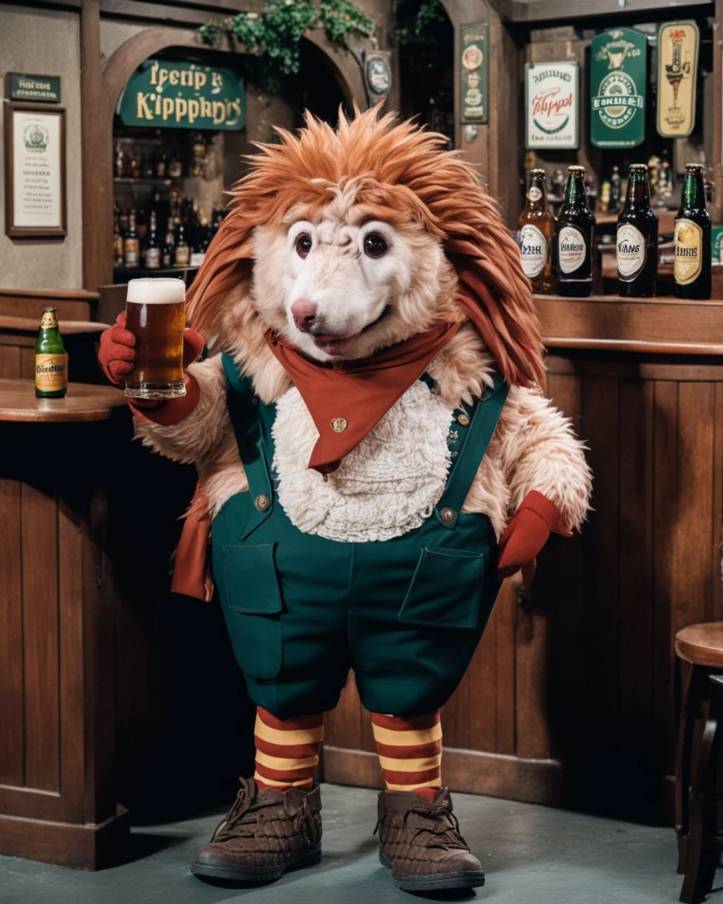 A photo of KippiBenKippod holding a beer at the pub <lora:Kippi_Ben_Kippod_SDXL:1>