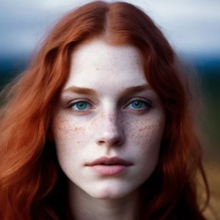High detail RAW color closeup portrait of pale beautiful 20 years old woman ((nude)) (((Amused beautiful, redhead, slim) with angular face, feminine, large eyes)), ((wearing rags, damaged)) cape, realistic, symmetrical, highly detailed, harsh lighting, cinematic lighting, art by artgerm and greg rutkowski and alphonse mucha, serious eyes, contrast, textured skin, cold skin pores, hasselblad, 45 degree, hard light, gigapixel , feet visible, flawless face, freckles, perfect shaved vagina