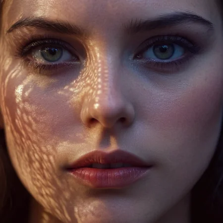UHD, 4k, ultra detailed, cinematic, a photograph of  <lora:detailed_notrigger:0.1>
<lora:facial expression style v2:0.1>
<lora:perfection style:0.1> perfection style
<lora:TeethXL:0.1>
<lora:detailed:0.1> detailed
<lora:skin texture style:0.1>
 <lora:casting shadow style v3:0.9> 
A cucoloris patterned illumination of a woman with horizontal shadow lights on her face, epic, beautiful lighting, inpsiring