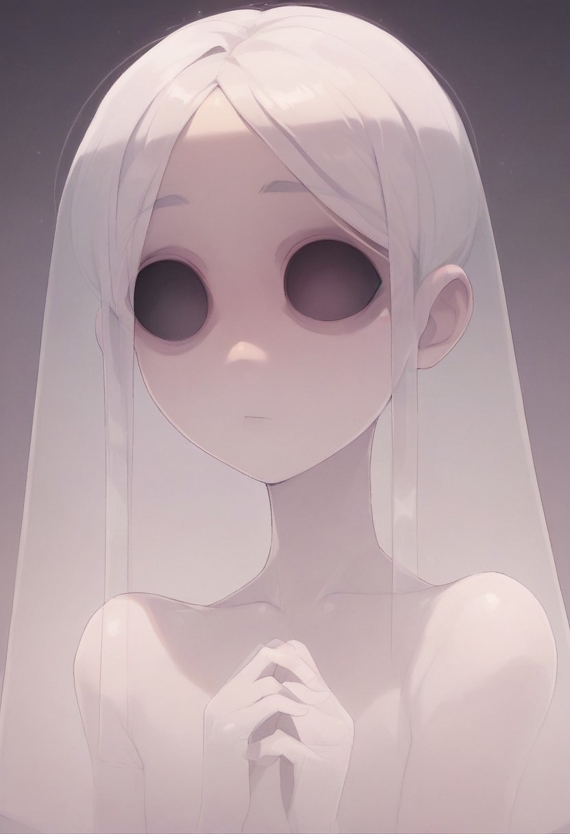 score_9, score_8_up, score_7_up, score_6_up, ghost boy, spirit, femboy, 1boy, feminine, cute, sexy, translucent, translucent skin, transparent skin, transparent hair, beautiful face, black eyes, ghost eyes
