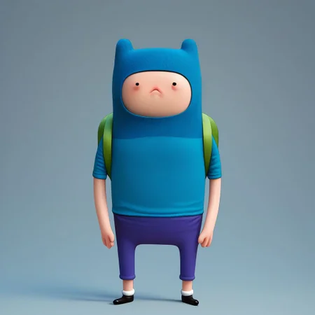 score_9, score_8_up, score_7_up, source_anime, (best quality:1.1), (masterpiece:1.2), (realistic:1.2), (detailed:1.1), (highres, best quality:1.2), adventure time, Expressiveh,
1boy,finn the human, \(adventure time\), dot eyes, green backpack, backpack, Blue shirt, shirt, Blue short, short, with hat,
solo, closed mouth, collared shirt, full body, sword, looking at viewer, standing, holding sword, angry stare,