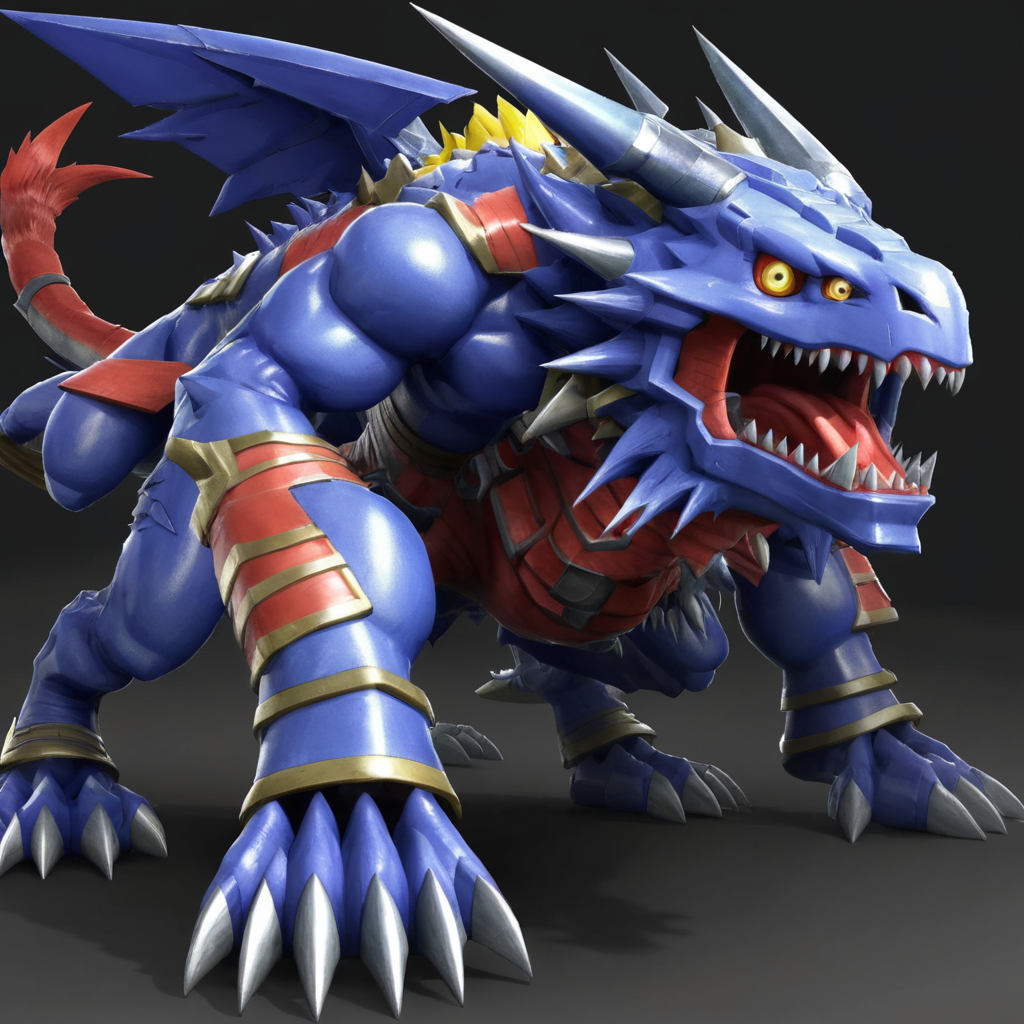 portrait of gigachad digimon ncrender, close-up,<lora:NewCenturyRenderXL:1>