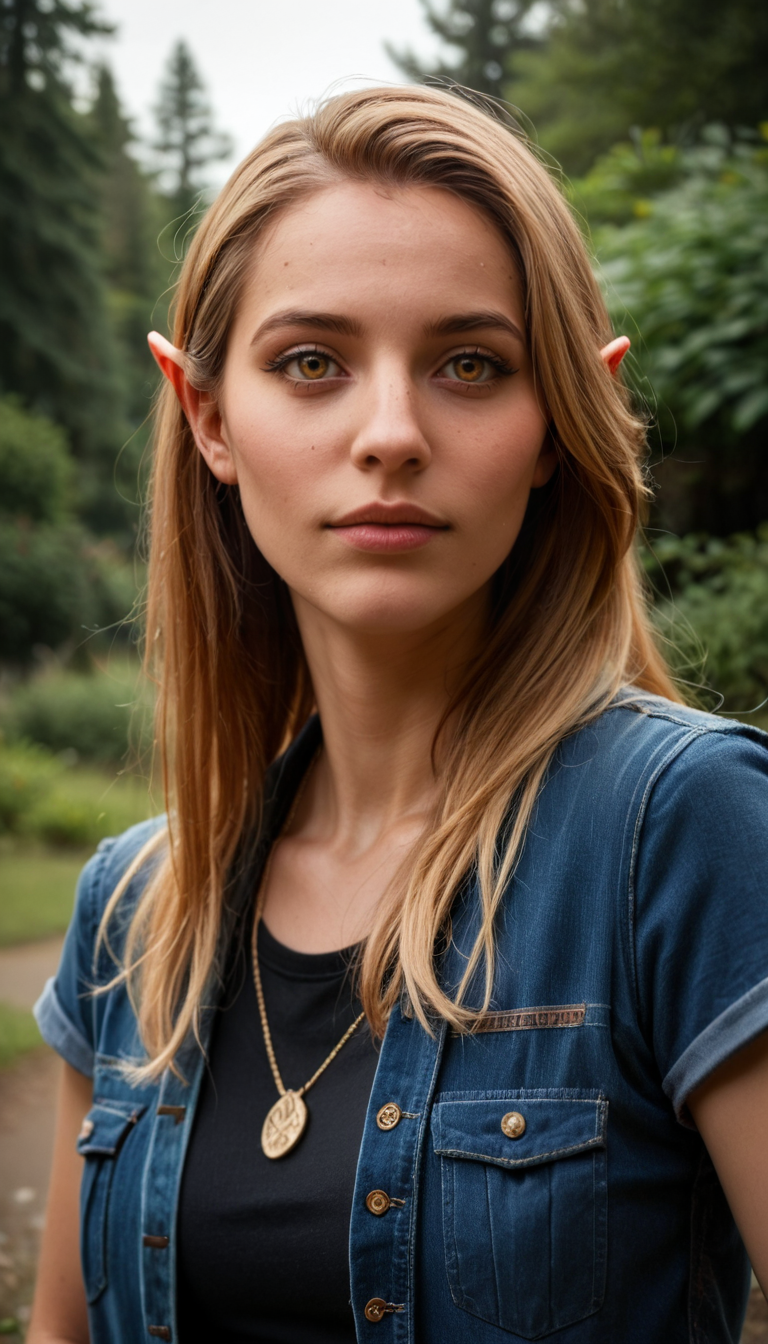 (score_9, score_8_up:1.1), score_7_up, rating_safe, 1girl, a gorgeous high elf mage, altmer, (yellow alien skin, golden alien skin), tall and feminine, magical elf very large yellow eyes, long yellow golden hair, supermodel look with pronounced sharp cheekbones and narrow sharp long chin. (sorceress robes). In colourful magical forest with very tall and large trees. Dynamic and playful pose, <lora:EdobESO_XL_v1.0:0.95>, high elf, skyrim altmer, raw, photo, analog, realistic ,real life