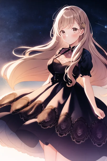 1girl, long hair, dress, (lace),
<lora:HanakoStyle:1>
