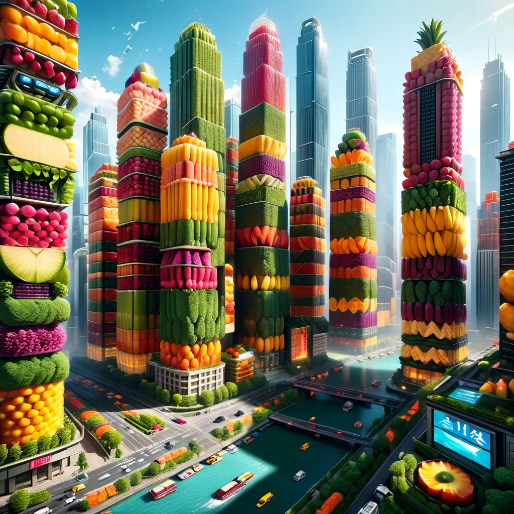 fruity,city,outdoors,scenery,skyscapers
<lora:Fruit_world_XL25:0.8>