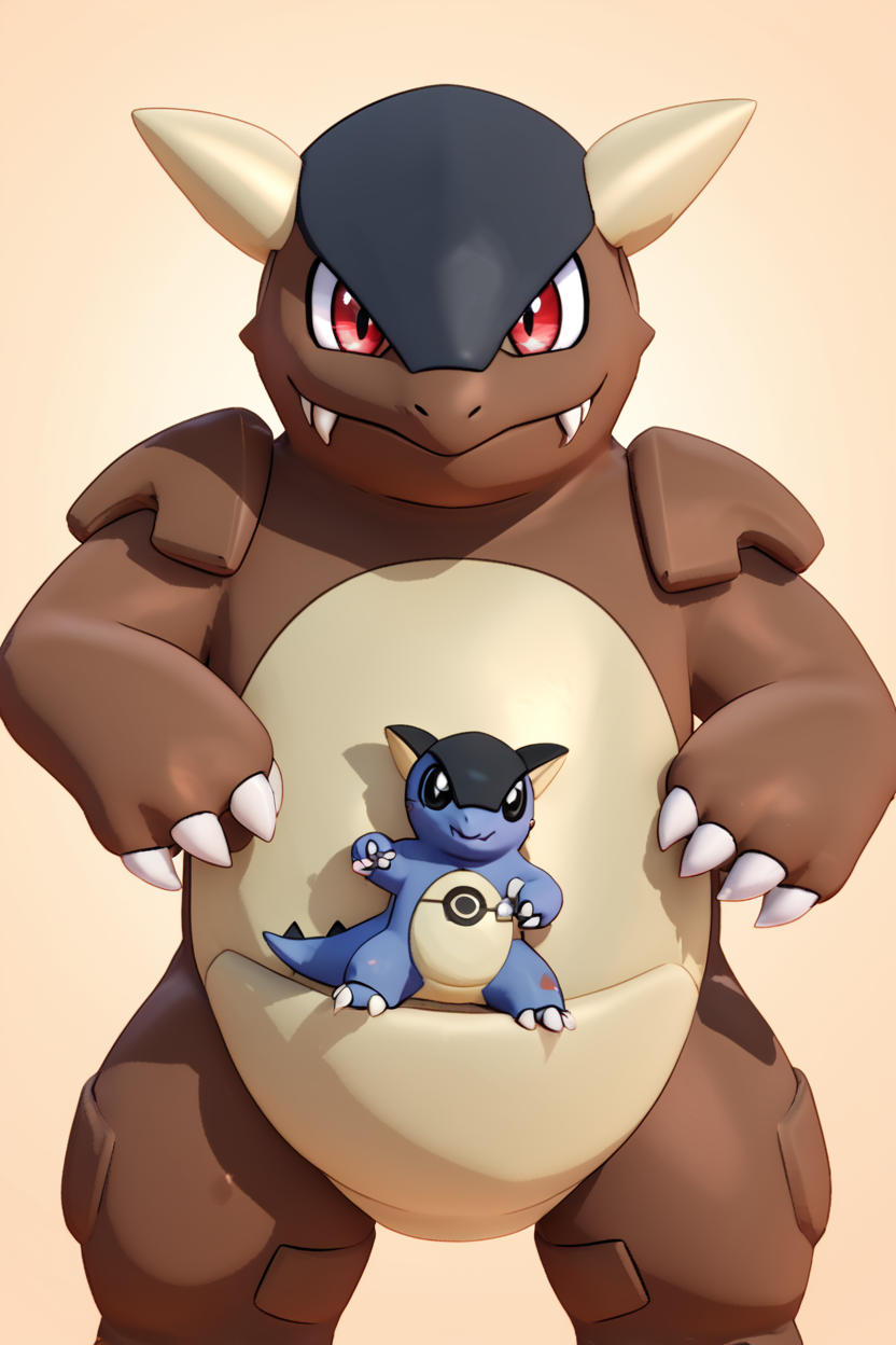 score_9, score_8_up, score_8,   BREAK, , zzKhan, no humans, claws, red eyes, black eyes, fangs,   <lora:Kangaskhan_Pokemon_PDXL_v3:0.8>,  , BREAK, smile, closed mouth, looking at viewer, cowboy shot,  ,,, embedding:zPDXL, Expressiveh, ,,, <lora:MantisStyle_PDXL_v2:0.8>, <lora:SDXLFaeTastic2400:0.5>, <lora:Expressive_H-000001:0.4>,