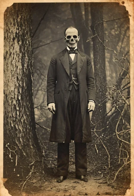 antique photo, nameless one, style of horror novel