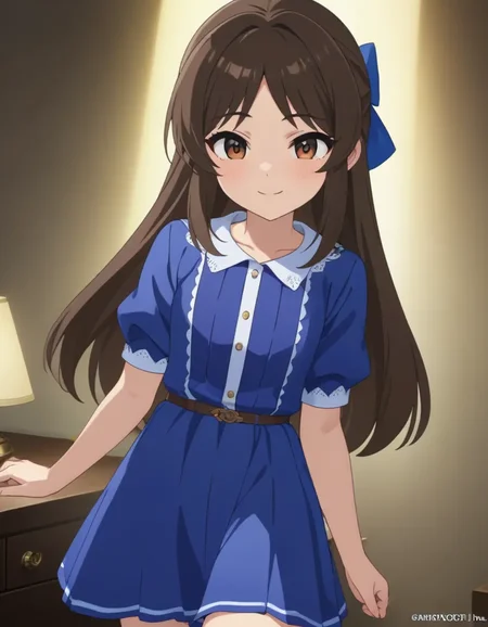 best quality,masterpiece, 4k, uncensored, prefect lighting, rating_explicit
1girl, solo,tachibana arisu, brown hair, brown eyes, long hair, bangs
tcbnarisu_AA, , blue dress,hair bow
standing,smile ,cowboy shot, looking at viewer
,newest,official art
<lora:sdxl_lightning_8step_lora:1> <lora:tachibanaarisu_animagine_v1:0.6>