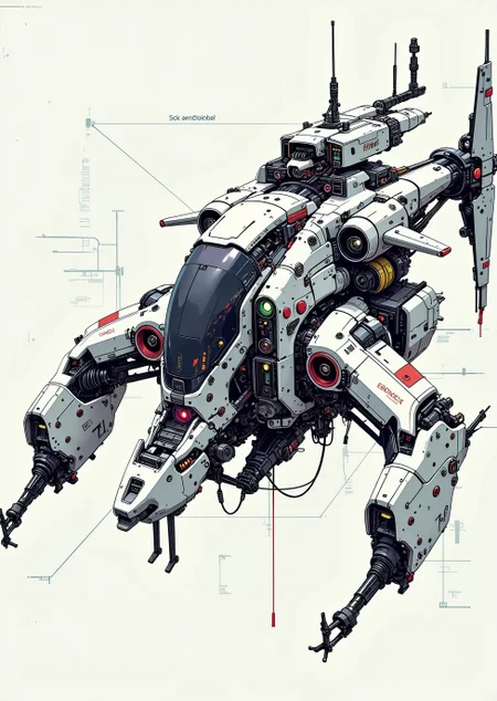 <lora:ck-nc-pastel-cyberpunk:1.1> A digital artwork in the style of cknc, An exploded drawing of a futuristic helicopter
