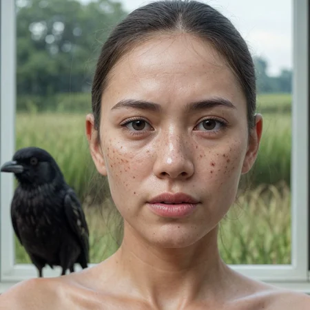A Hyper-Detailed 8k Portrait of a Middle-Aged Man, Uneven Stubble and Crow's Feet, Dim Natural Light from Window, Cool Undertones,, Rendered in ultra-high detail, 8K resolution, iphone quality photo, with a focus on lifelike textures and lighting, highly detailed skin, natural pores, fine lines, moles, freckles, subtle veins, realistic imperfections, soft skin texture, ultra-realistic shading, cellulite, The scene is a tranquil rice field at sunrise with dewy paddies and a golden glow. <lora:InSaNe_Detail_FLUX-000001_894497:0.3>, <lora:fluxenhancer:0.5> fluxenhancer