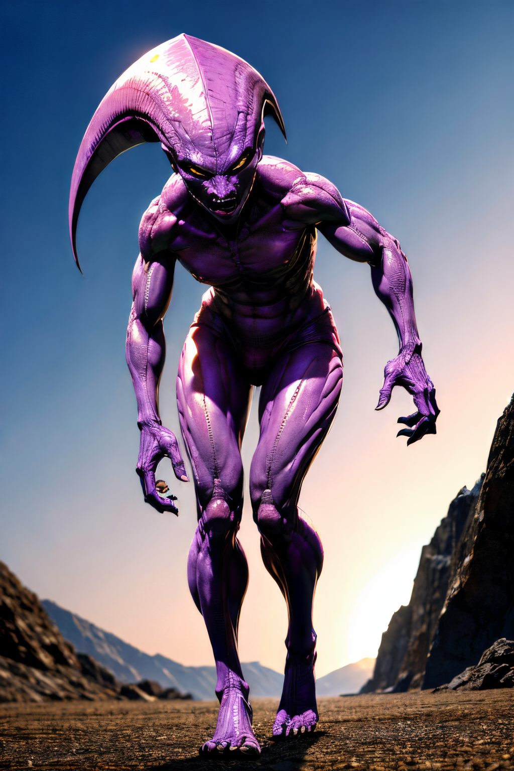 (Realisitc:1.5) Red and purple alien woman monster <lora:EdobAlienMonsterFemale_v1.0:0.8>