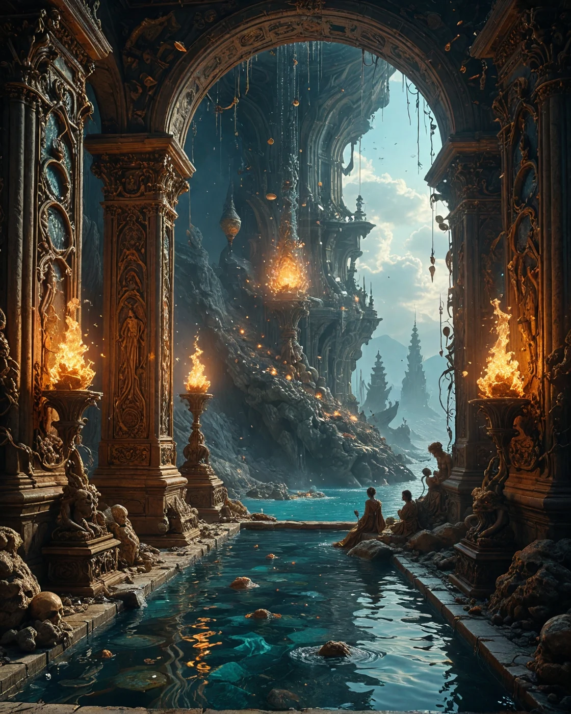 Obelisks covered in unblinking eyes, yokai, obsidian-shard archive with,
plasma-tube filaments, Byzantine mosaic domes, cosmic-string anchors in, evaporated ocean basin with geometric salt flats, Alien Organic tentacle structures style, antimatter-shower spark trails,
<lora:tbh124-sdxl:0.15> style of Jean-Antoine Watteau,
<lora:tbh129-sdxl:0.15> style of Michael Cheval,
<lora:Sinozick:0.15>,
<lora:add-detail-xl:0.7>,
<lora:aidmaMJ6.1_v0.5_2:0.3> aidmamj6.1,
<lora:Flux-XL_Scenery:0.15> flux-scenery,
<lora:Flux-style-xl-lora:0.15> flux-style,
8K resolution, ultra-detailed cinematic composition, contemporary concept art style, volumetric magical atmosphere with ethereal glow, rich complementary color palette, vivid gradients and chiaroscuro contrast, dynamic perspective with layered depth of field, inspiring awe-inspiring mood, Unreal Engine 5 render quality, intricate textures, flawless anatomy, rule of thirds composition, luminous highlights, surreal ambiance, award-winning illustration, harmonious balance of light and shadow, photorealistic details, ArtStation trending, chromatic accents, nostalgic futurism, dreamlike serenity, bold creativity, professional finish, sharp focus, ambient background, fascinating dynamic motion,, Baroque art style, dynamic composition, dramatic lighting, rich colors, intricate details, professional-grade execution, captures the grandeur and theatricality of the Baroque period