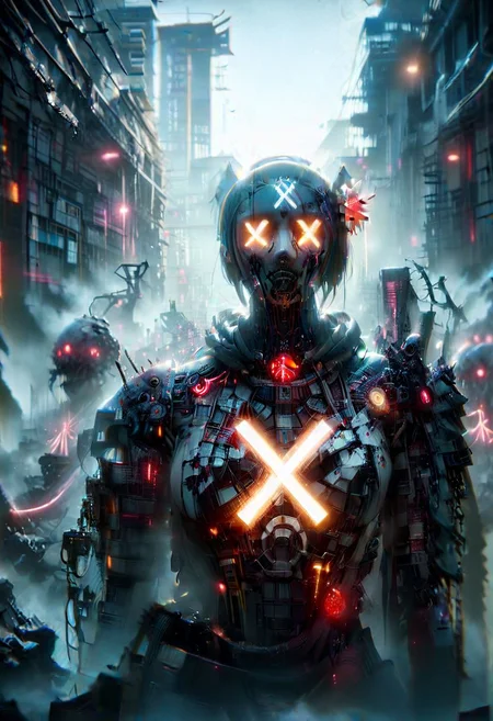 Cyberpunk,sci-fi,dark-fantasy,kodak portrait 400,8k,soft light,volumetric lighting,highly detailed,britt marling style 3/4,portrait photo of a war man cyborg robot in a chemical laboratory + face,face is skullbone with scares,intricate,elegant,highly detailed,devil-armor,2D motifs detailed dark fantasy digital painting,artstation,concept art,smooth,sharp focus,illustration,art by Otomo Katsuhiro and Shir Masamune and Oshii Mamoru. Cosmic light in backfront,