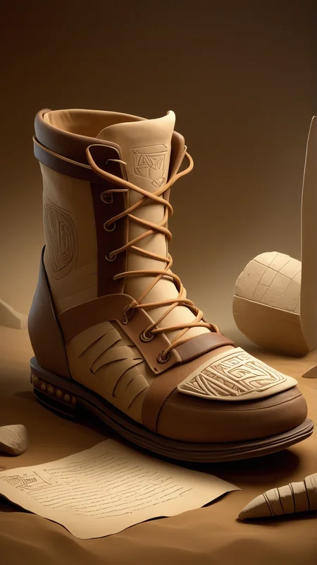 fantasy, archaeology theme, <lora:ExpeditionStyleXL:1> ExpeditionStyle shoe