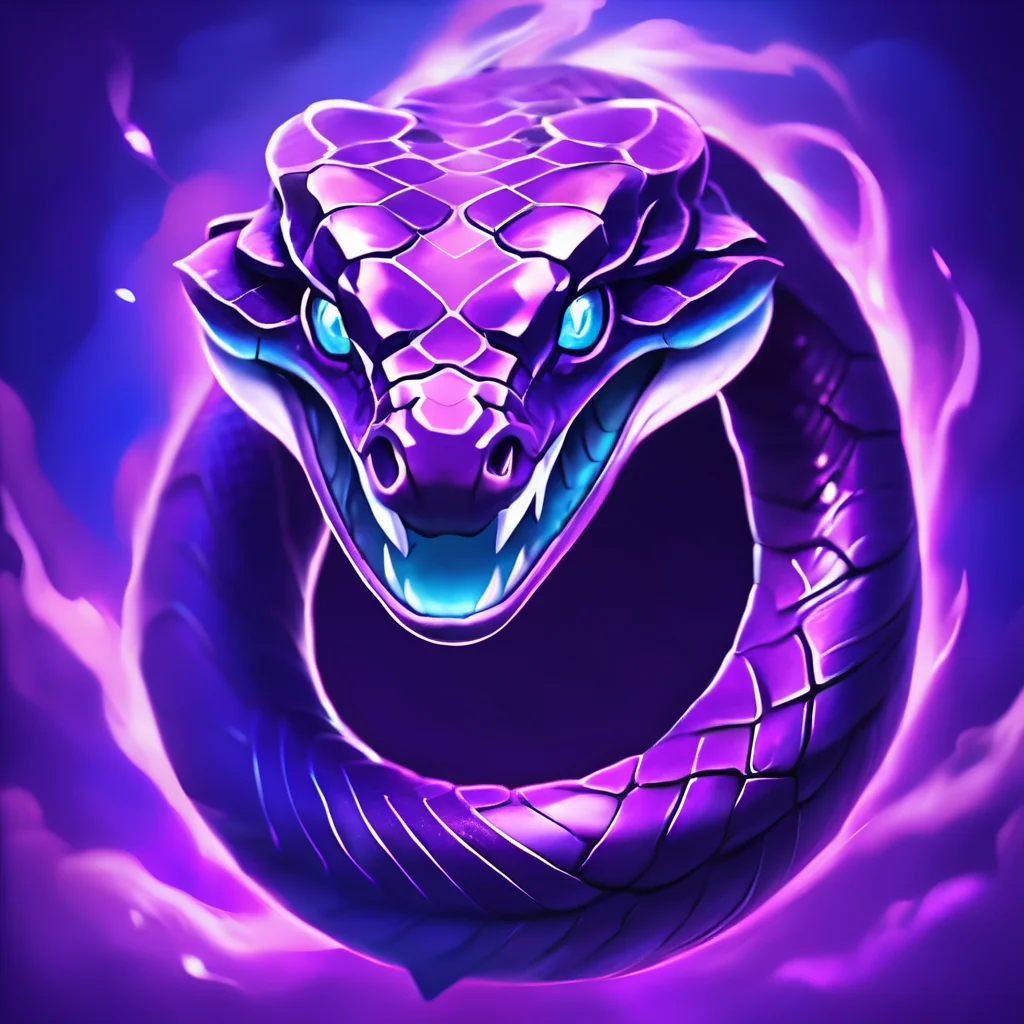 (((masterpiece))),(((best quality))),((ultra-detailed))ï¼SkillIcon,,a snake head, the purple magic fireball fell from above, with a blue background <lora:SkillIcondreamshapelocon-000044:0.6>