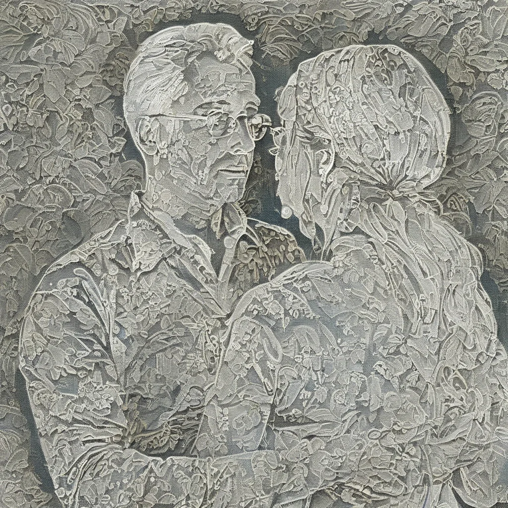 <lora:SDXL_lace_drawing_Sa_May_V3:1> lace drawing, a man with woman