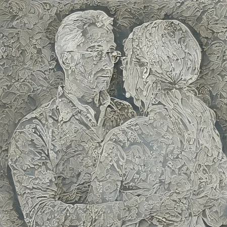 <lora:SDXL_lace_drawing_Sa_May_V3:1> lace drawing, a man with woman