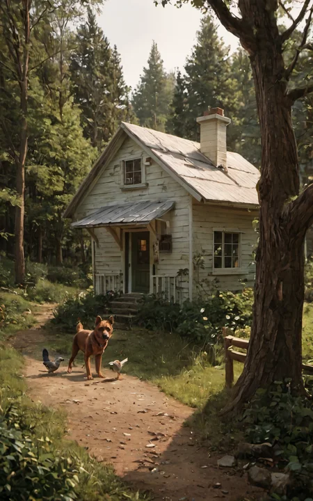 score_9,score_8_up,score_7_up,dog,tree,house,woods,birds,<lora:Creat0r_MagicDetailzV1:0.95>,