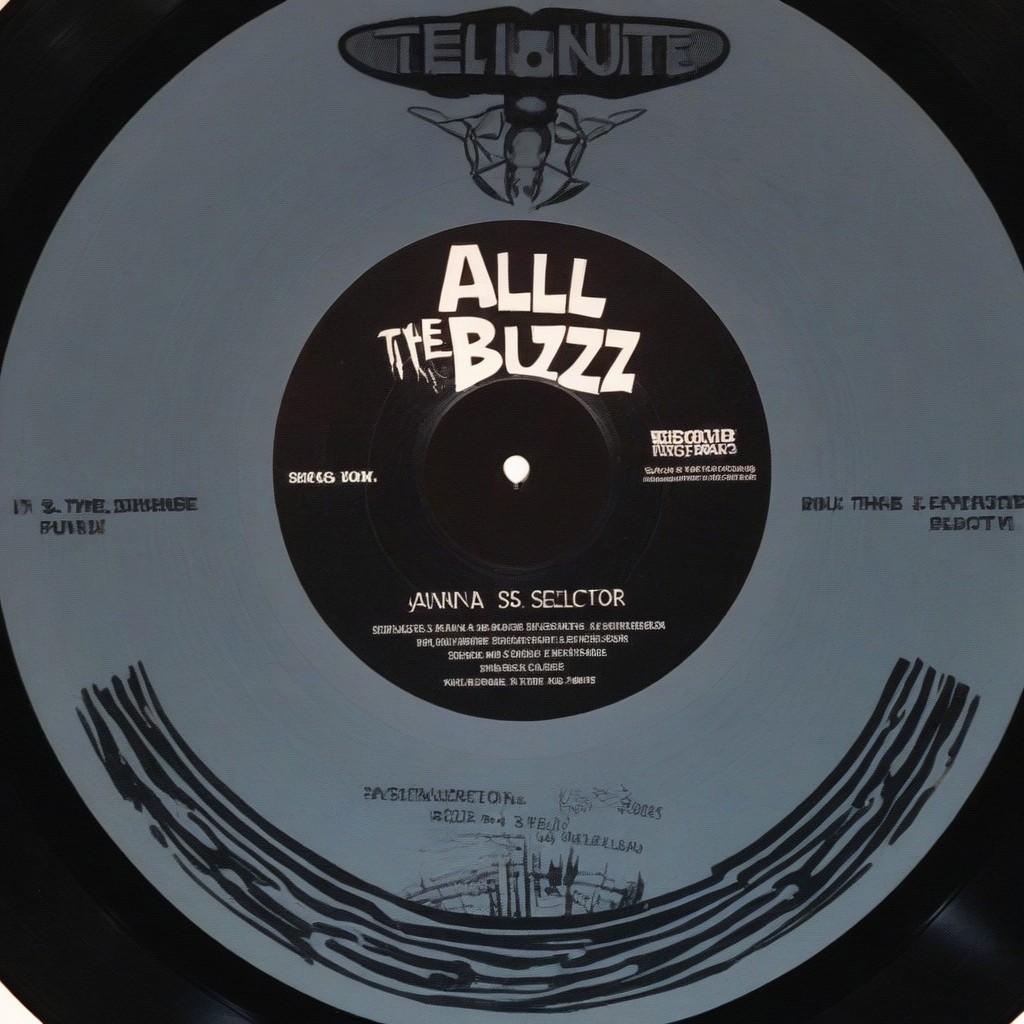 (two tone 7" record:1.3), record is called "ALL THE BUZZ", black and white, punk, ska, 2tone, specials record, ska selector, check pattern