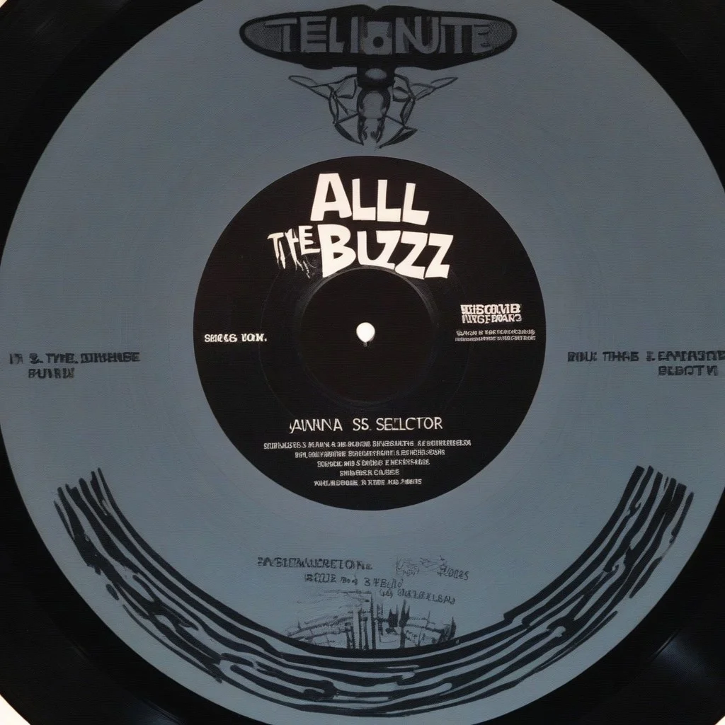(two tone 7" record:1.3), record is called "ALL THE BUZZ", black and white, punk, ska, 2tone, specials record, ska selector, check pattern
