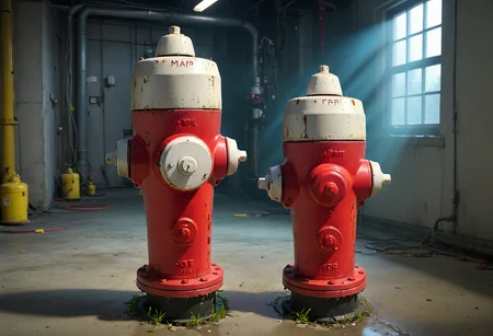 mapl3R1dg3H1drant fire hydrant, robot, android, examining, investigating, secret lab, indoor lighting, light shafts, high quality, dynamic range, cinematic <lora:mapl3R1dg3H1drant:0.65>