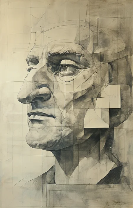 masterpiece,best quality,<lora:tbh133-sdxl:0.85>,(((portrait of SpongeBob SquarePants))),drawing,style of Raymond Duchamp-Villon,sculpture,