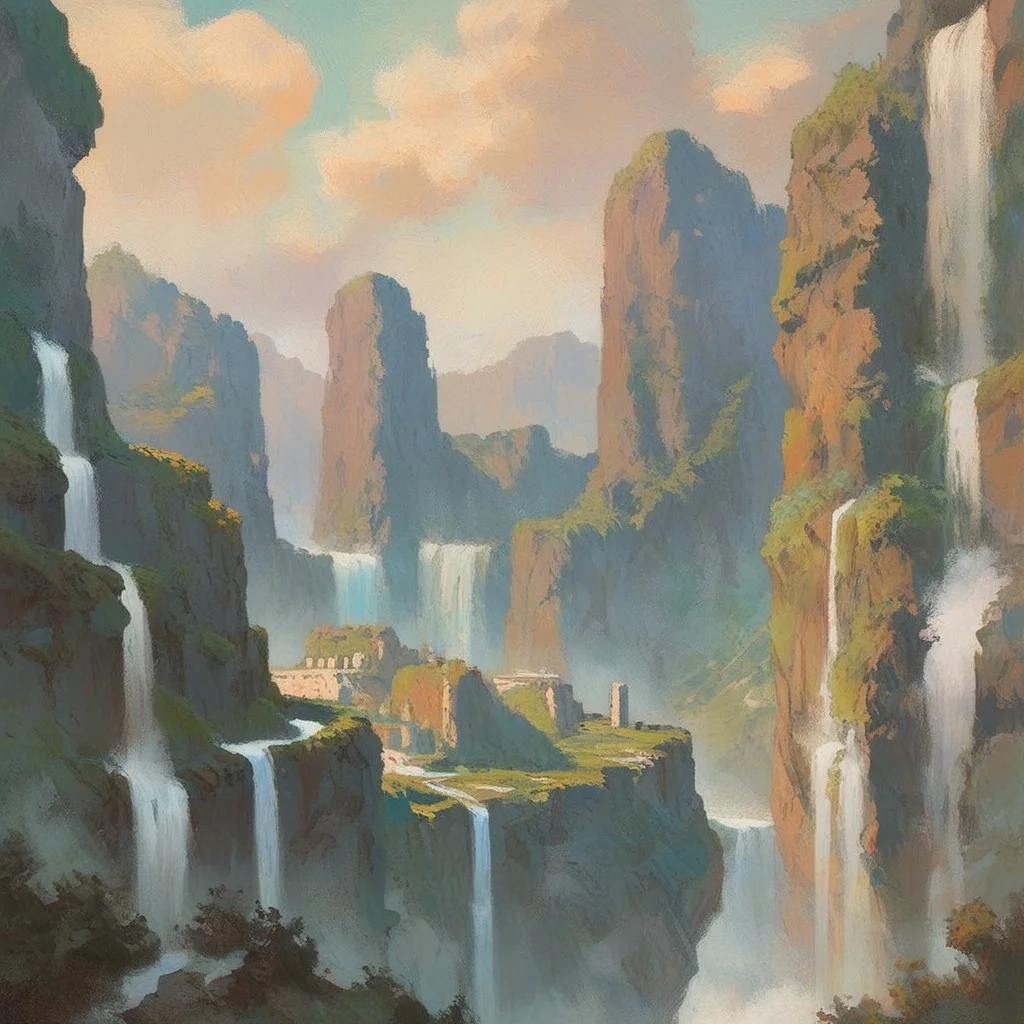 score_9, score_8_up, score_7_up, score_6_up, ultra detailed, landscape, floating islands, waterfalls