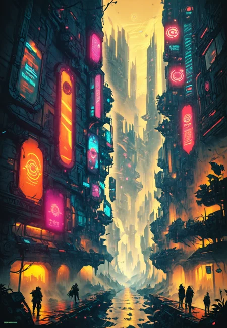 score_9, score_8_up, score_7_up, score_6_up, score_5_up, score_4_up, top down, fantasy map, cyberpunknoirlora, futuristic city, neon lights, night time, heavy steam, flying cars, above ground metro, cyberpunk fantasy, motion graphics, Architectural Concepts, glass garden, dream scenery art, fantasy map,Cyberpunk Architecture,city,science fiction,cyberpunk,cityscape,future