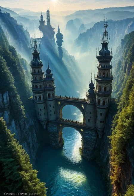 towers ringed in mist, sunrays, mixed media, surrealism, fantasy, great lighting, A surreal landscape highly detailed, extremely high-resolution details, appears trapped in an optical illusion of reflections and refractions colorful, Zhangjiajie mountains, Vienna in contemporary Austria, baroque architecture, stone bridges, winding rivers extending to the horizon, professional photography, natural lighting, volumetric lighting maximalist. vivid, vibrant colors, intricately detailed, complex, elegant, expansive, fantastical, film photography style, medium grain, cmnt
(8k uhd:1,4)