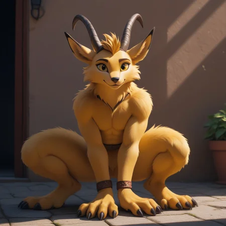 score_9, score_8_up, score_7_up, source_furry, rating_explicit, NSFW, masterpiece, best quality, very aesthetic, complex shadows and light, volumetric light, realistic textures, High-resolution portrait, sharp, relaxed, candid, natural pose, contrapposto, photo of nanigashi, furry male, anthro, black feathers, white coat, coat, chest belt, belt buckle, yellow horns, see-through horns, translucent horn, yellow eyes, gauntlets, cuisses, sabaton, leg armor, tail, 3 toes, 3 fingers, mask, mouthless, headland, outdoors, windy day, furry, hands together, spread legs, crouching, looking away, looking outside, thinking, detailed background, vibrant, vivid, colorful, full body, depth of field, The environment is lit by soft sunlight or glows of neon lights, adding depth and atmosphere to his commanding silhouette, Ultra-high-definition, 8K resolution, razor-sharp details, photorealistic rendering. Realistic lighting, global illumination, soft shadows, volumetric lighting, (HDR). Intricate textures, micro-level details, detailed reflections, imperfections, shot on Fujifilm Superia 400, Leica 35mm, f1. 4, Short Light, 32k, cinematic composition, professional color grading, film grain, atmosphere, 35mm photograph, filmMG_ip, MG_ip, pixar, OverallDetail