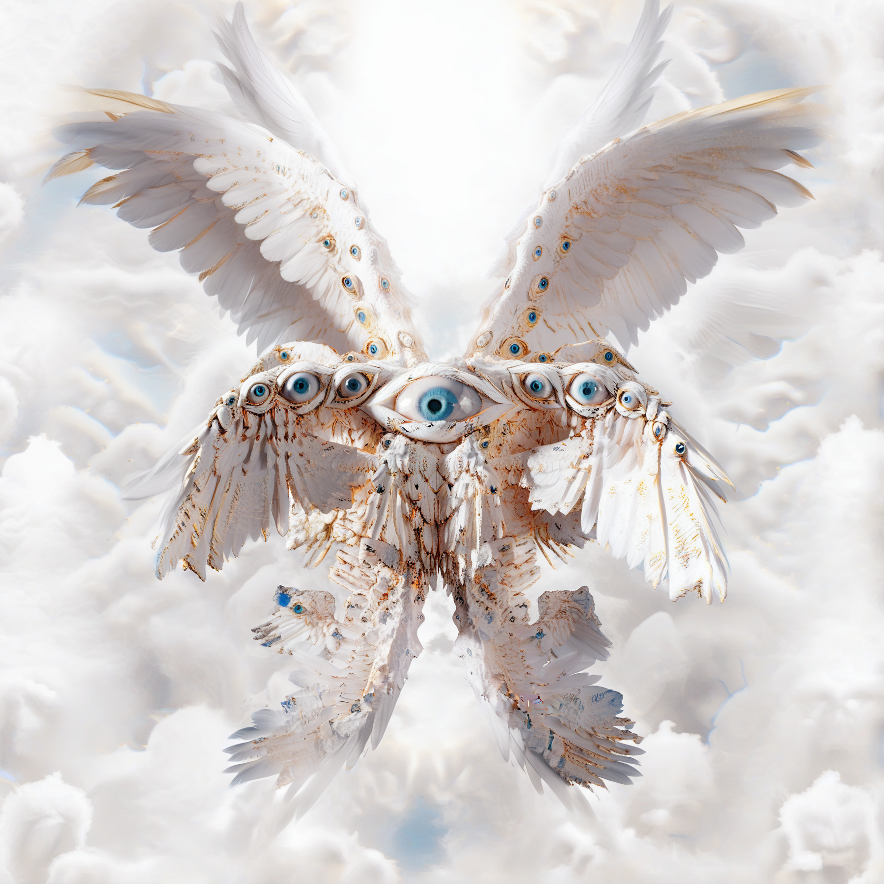 beautiful seraphim, golden heaven, blue sky, mist, feather wings, big eyes, biblically accurate angel, biblaccurang, masterpiece, bokeh, realistic, detailed
<lora:biblaccurang_lora_sdxl:0.85>