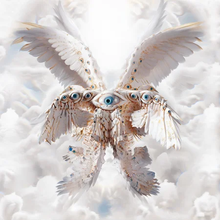 beautiful seraphim, golden heaven, blue sky, mist, feather wings, big eyes, biblically accurate angel, biblaccurang, masterpiece, bokeh, realistic, detailed
<lora:biblaccurang_lora_sdxl:0.85>