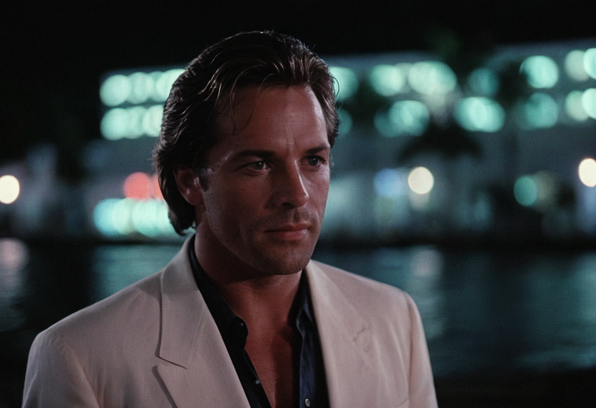 cinematic film still MiamiVice . shallow depth of field, vignette, highly detailed, high budget, bokeh, cinemascope, moody, epic, gorgeous, film grain, grainy