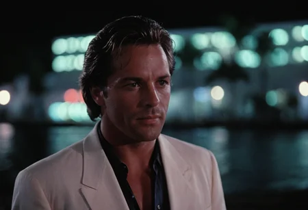 cinematic film still MiamiVice . shallow depth of field, vignette, highly detailed, high budget, bokeh, cinemascope, moody, epic, gorgeous, film grain, grainy