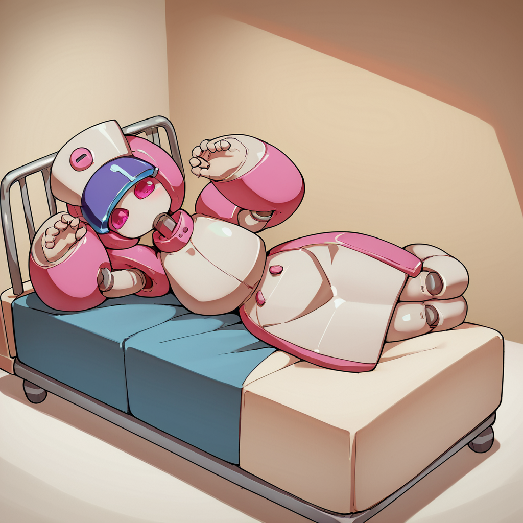 score_9, score_8_up, score_7_up, score_6_up, score_5_up, score_4_up, source_anime,  neutranurse, robot, hospital, medical bed