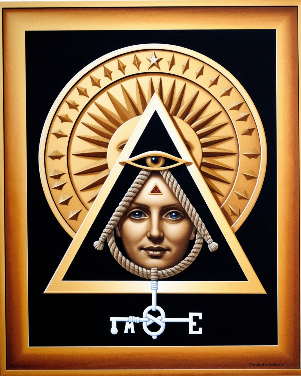a MAster mason 33 grade, illuminati, dark, esoteric, surrealistic, a key, doviliotarot      <lora:DovilioTarot_SDXL:1.0>