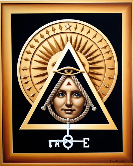 a MAster mason 33 grade, illuminati, dark, esoteric, surrealistic, a key, doviliotarot <lora:DovilioTarot_SDXL:1.0>
